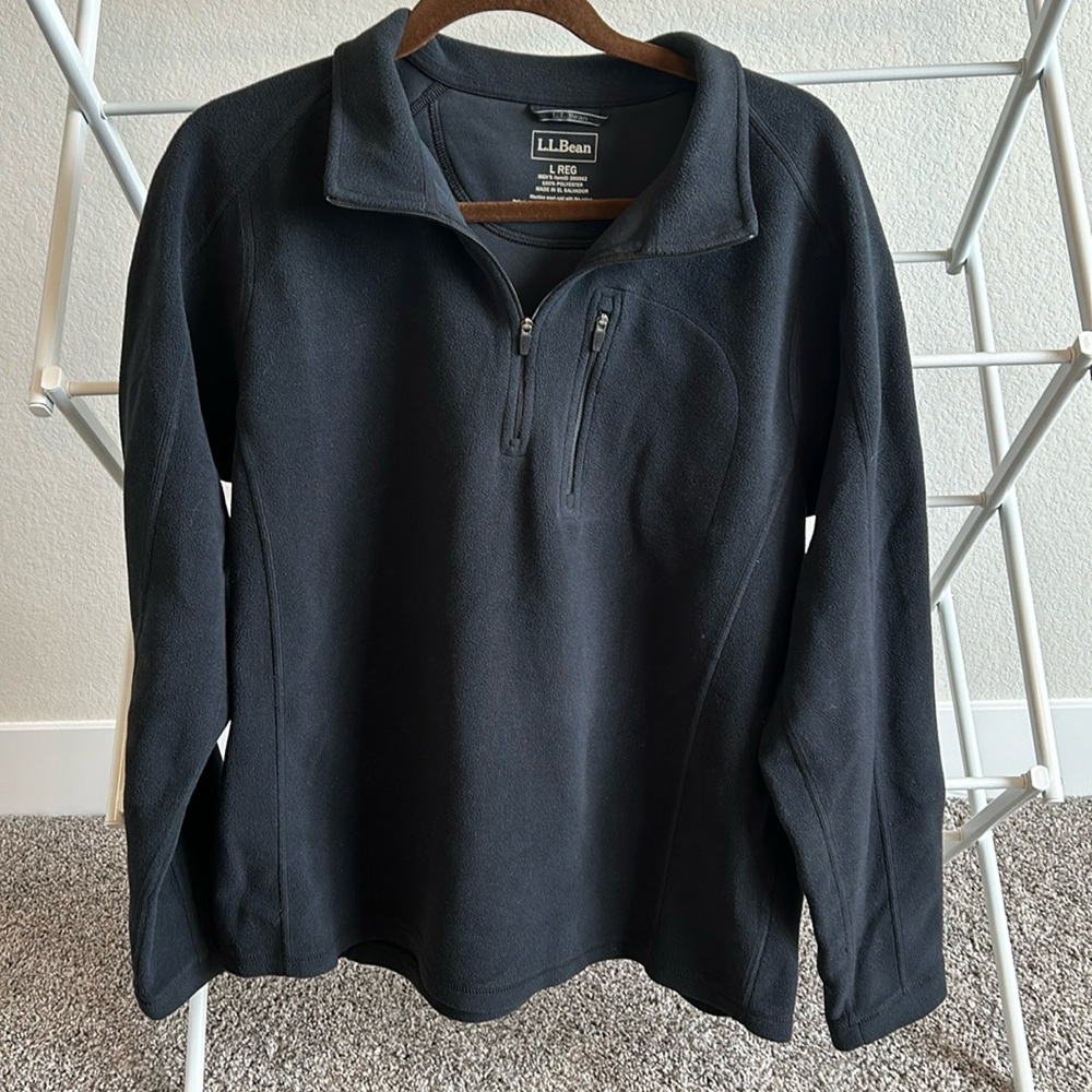 LL Bean, Quarter Zip Fleece, Men’s Large